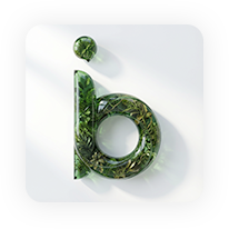 AI影像製作-3D透明質感綠植LOGO設計