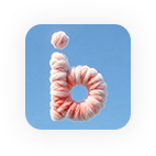 AI照片製作-3D粉紅雲朵字母b設計