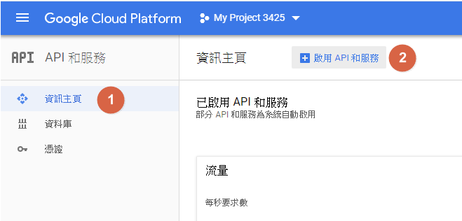 步驟一:回到資訊主頁,點選啟用api